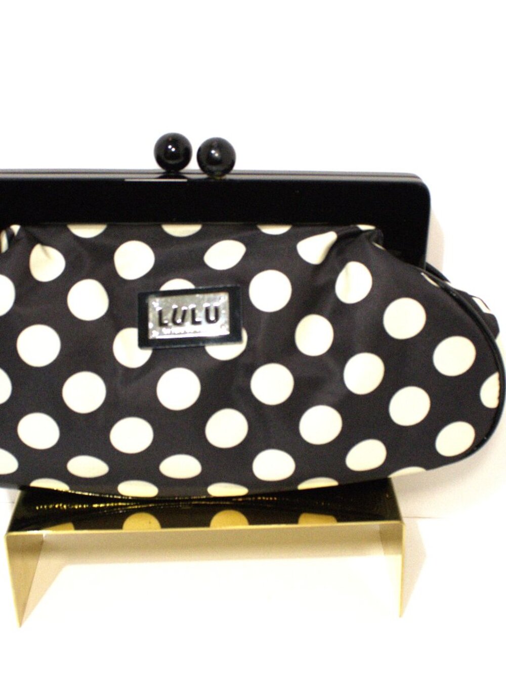 Lu Lu Retro Polka Dot Clutch, with Kiss Lock Closing